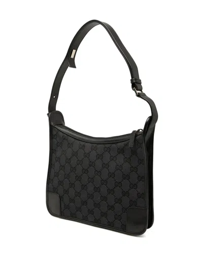 Pre-owned Gucci 2000-2015 Gg Canvas Shoulder Bag In Black