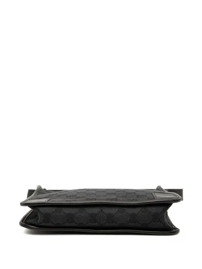 Pre-owned Gucci 2000-2015 Gg Canvas Shoulder Bag In Black