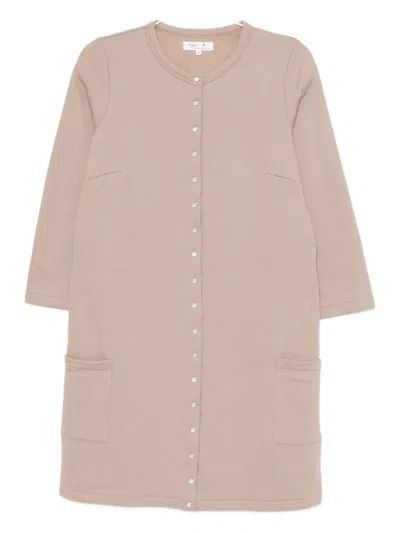 Agnès B. Snap-button Cotton Dress In Neutral