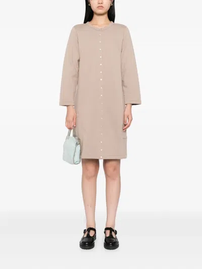 Agnès B. Snap-button Cotton Dress In Neutral