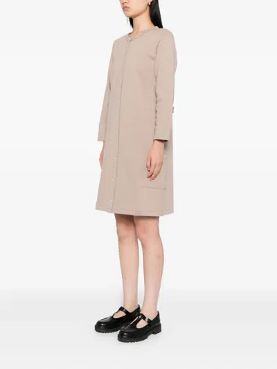 Agnès B. Snap-button Cotton Dress In Neutral