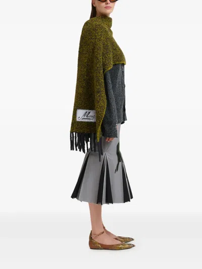 Marni X Slawn & Soldier Tulip-print Pleated Midi Skirt In Gray