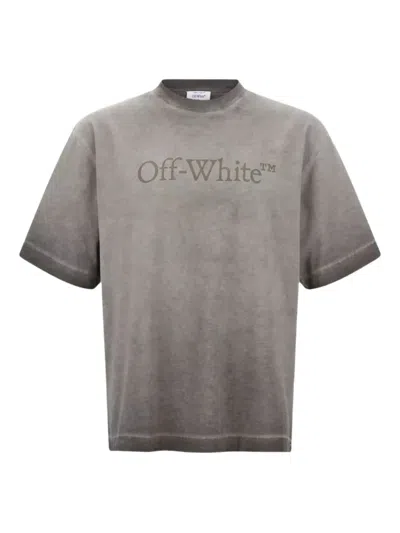 Off-white T-shirt With Logo In Gray