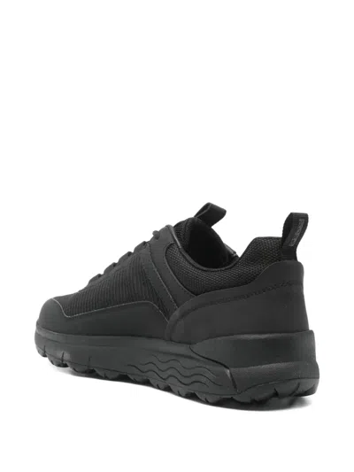 Geox Spherica Panelled Trainers In Black