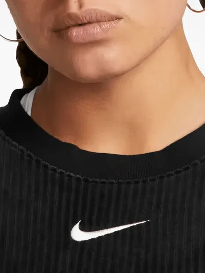 Nike Logo-embroidered Midi Dres In Black