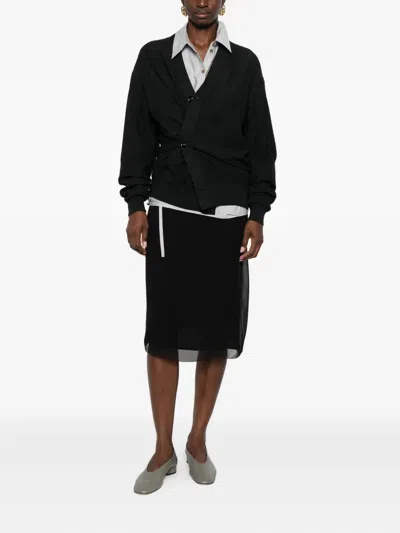 Lemaire Women Relaxed Twisted Cardigan In Black