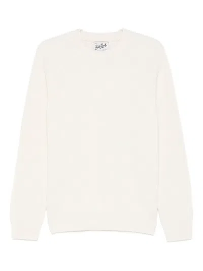 Mc2 Saint Barth Ribbed Wool Sweater In White