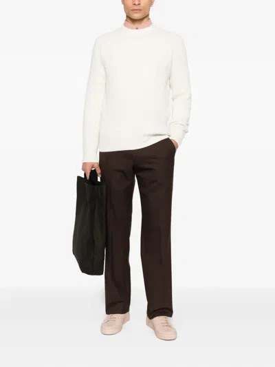 Mc2 Saint Barth Ribbed Wool Sweater In White