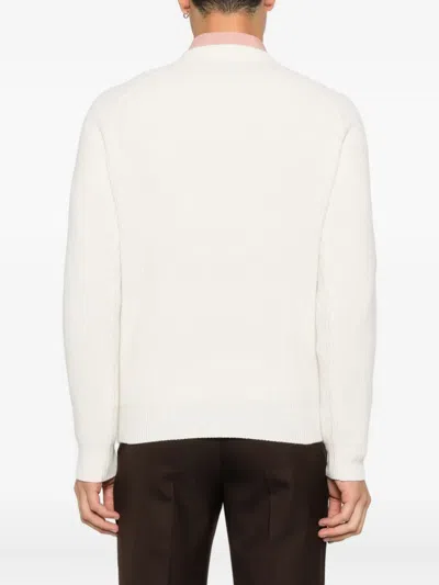 Mc2 Saint Barth Ribbed Wool Sweater In White