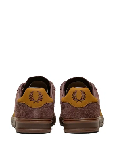Fred Perry Suede Logo-embroidered Sneakers In Brown