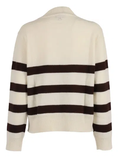 Ermanno Scervino High-neck Knit Sweater With Decorative Application In Animal Print