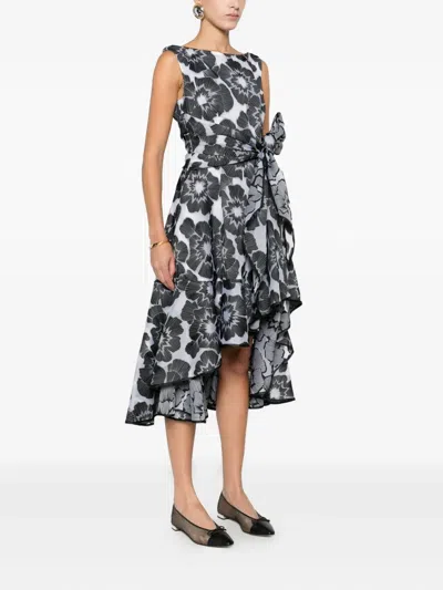 Talbot Runhof Floral-print Knot Dress In Multi