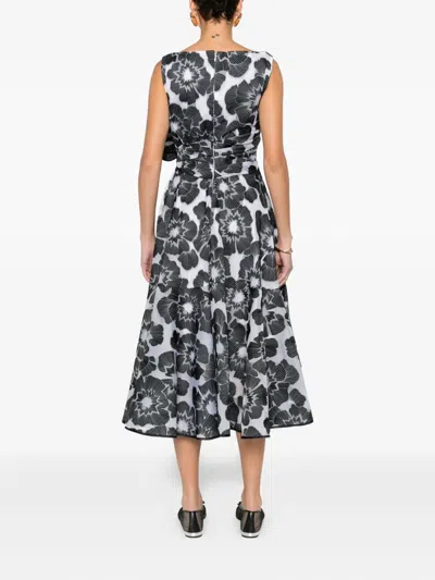 Talbot Runhof Floral-print Knot Dress In Multi