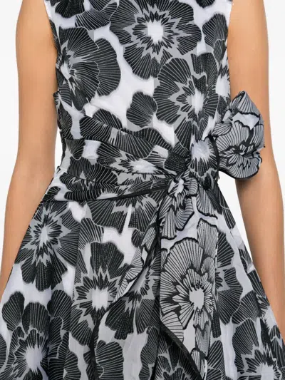 Talbot Runhof Floral-print Knot Dress In Multi