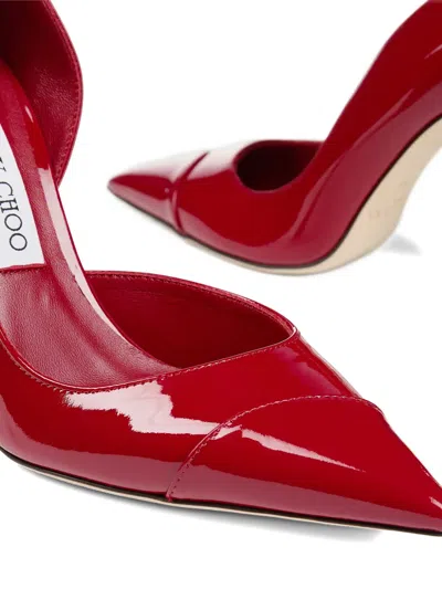 Jimmy Choo 100 Mm Brigitte Pointed-toe Pumps In Red