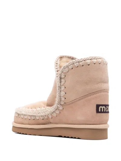 Mou Eskimo Suede And Shearling Ankle Boots In Pattern