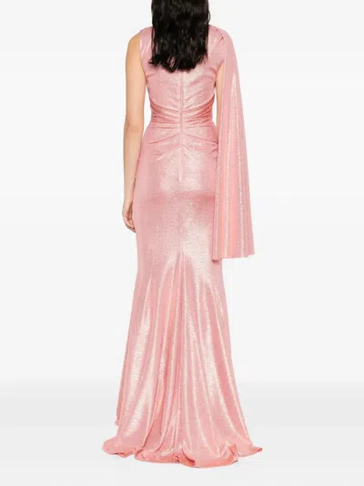 Talbot Runhof Draped One-shoulder Dress In Neutral