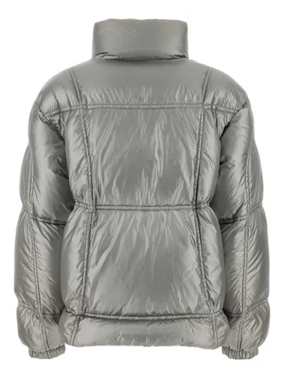 Herno Silver Nylon Down Jacket In Gray
