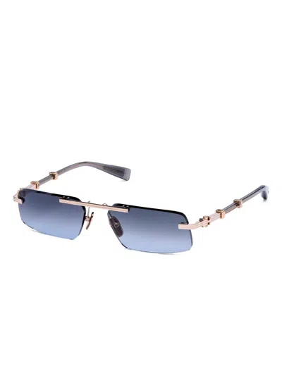 Balmain Geometric-frame Sunglasses In Blue