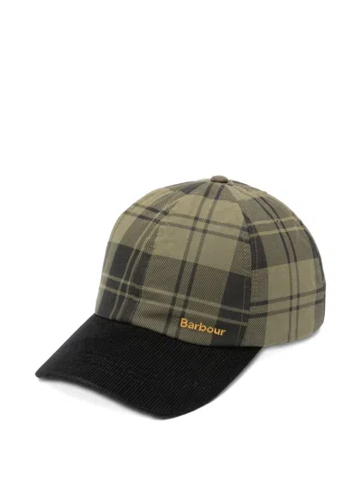 Barbour Elaine Tartan Baseball Cap In Green