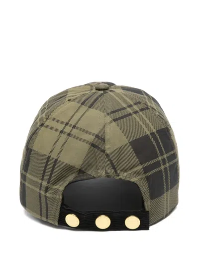 Barbour Elaine Tartan Baseball Cap In Green
