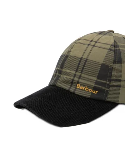 Barbour Elaine Tartan Baseball Cap In Green
