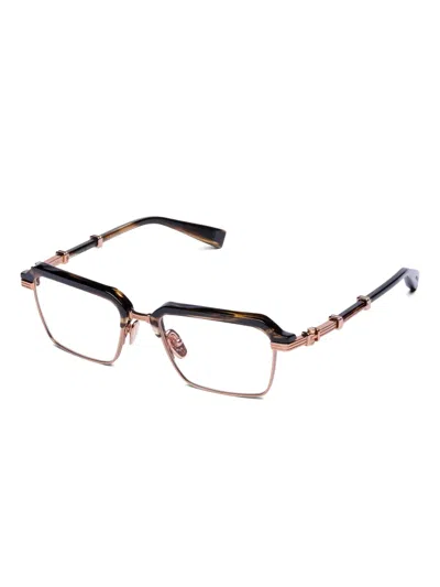 Balmain Browline-frame Glasses In Brown