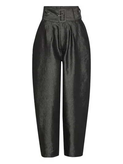 Rotate Birger Christensen Belted Trousers In Black