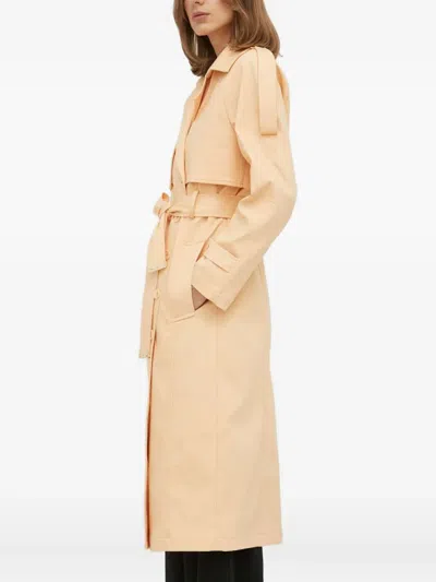 Patrizia Pepe Belted Double-breasted Coat In Neutral