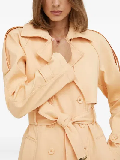 Patrizia Pepe Belted Double-breasted Coat In Neutral