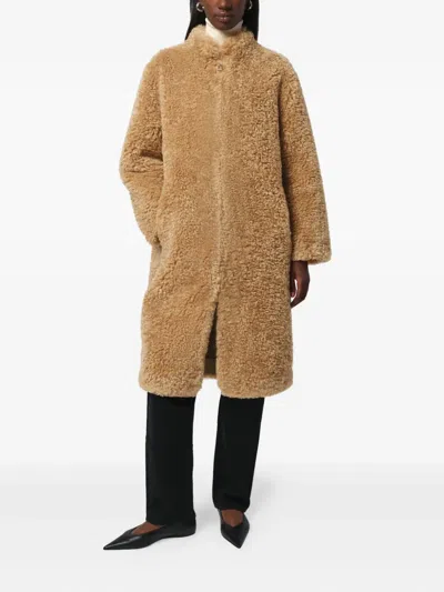 Apparis Jude Bouclette Overcoat In Brown