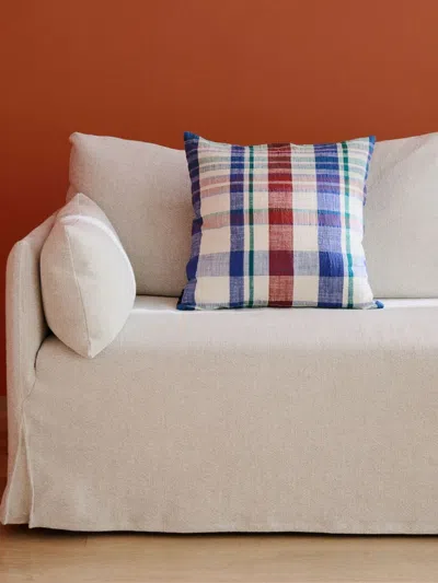 The Conran Shop Marabar Checked-pattern Cushion In Multi