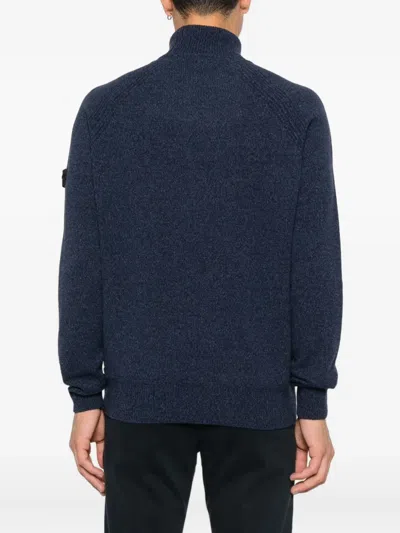 Peuterey Turtleneck Patch Sweater In Blue
