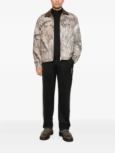 Represent Corduroy-collar Camouflage Trucker Jacket In Gray