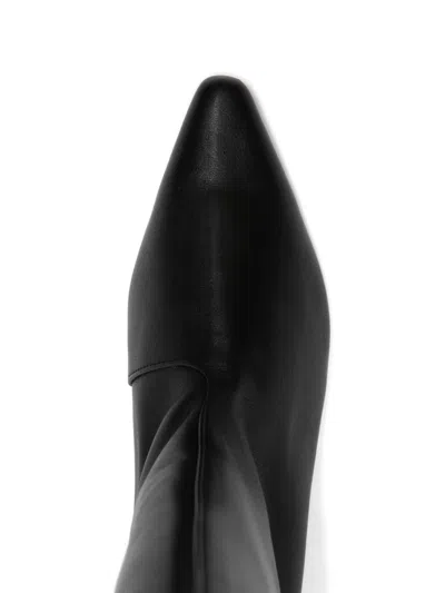 Low Classic Buckle-detail Leather Boots In Black