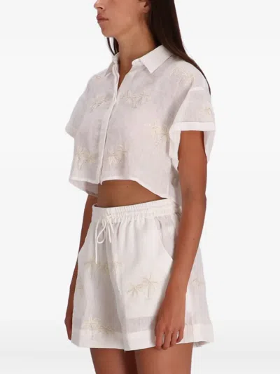 Benaras By Citrus Palm-tree Linen Shirt In Multi