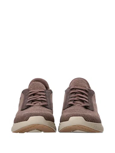 Hugo Boss Lace-up Panelled Sneakers In Brown