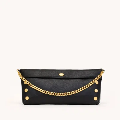 Hammitt Invitation Clutch Black Brushed Gold