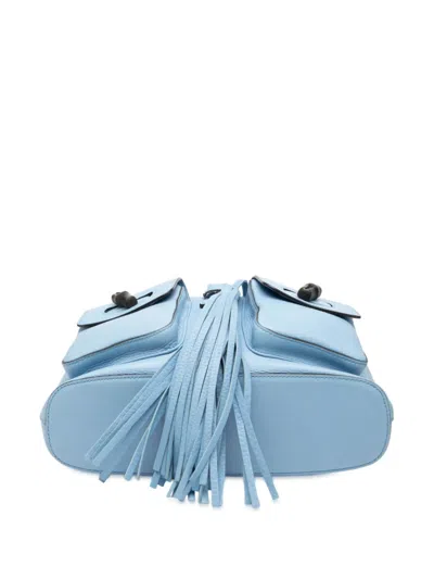 Pre-owned Gucci 2000-2015 Leather Bamboo Tassel Backpack In Blue