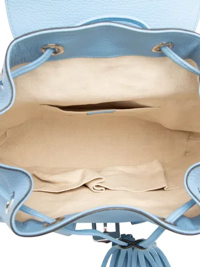 Pre-owned Gucci 2000-2015 Leather Bamboo Tassel Backpack In Blue