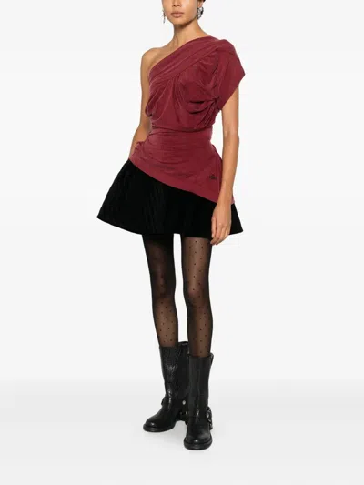 Vivienne Westwood Asymmetric Draped One-shoulder Top In Red