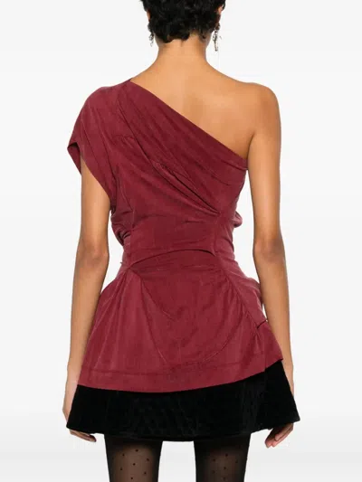 Vivienne Westwood Asymmetric Draped One-shoulder Top In Red