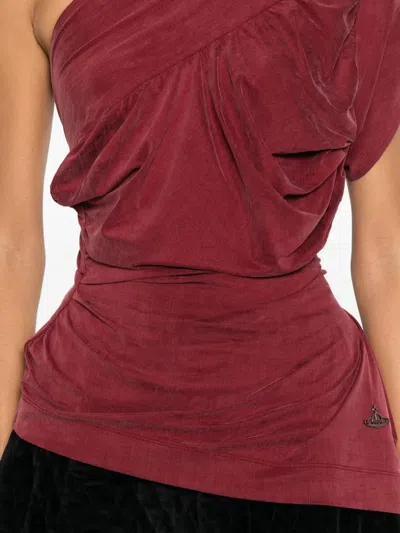 Vivienne Westwood Asymmetric Draped One-shoulder Top In Red