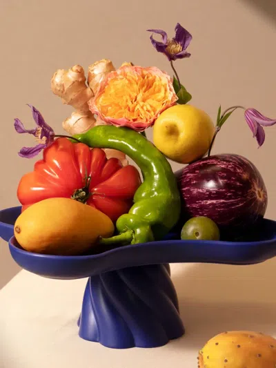 Octaevo Twisted Tray (25cm X 27cm) In Blue