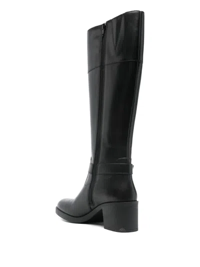 Geox Strap-detail Boots In Black