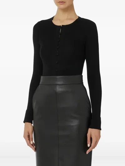 Elisabetta Franchi Lettering Cardigan In Black