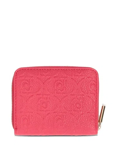 Liu •jo Embossed Zip-around Wallet In Pink