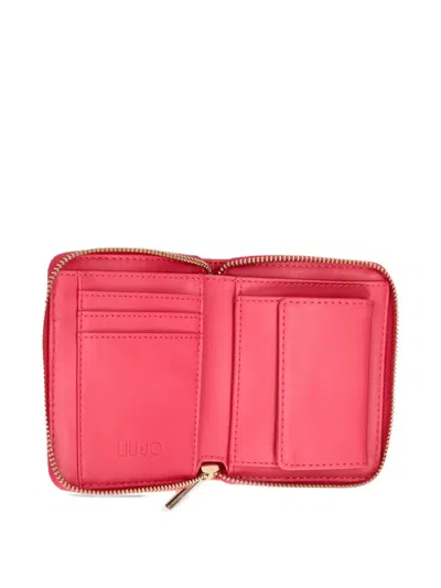 Liu •jo Embossed Zip-around Wallet In Pink