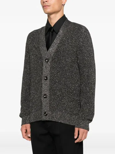 Emporio Armani Buttoned Shawl-collar Cardigan In Black