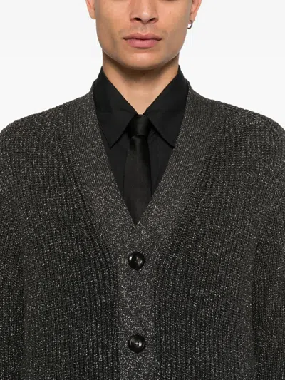 Emporio Armani Buttoned Shawl-collar Cardigan In Black